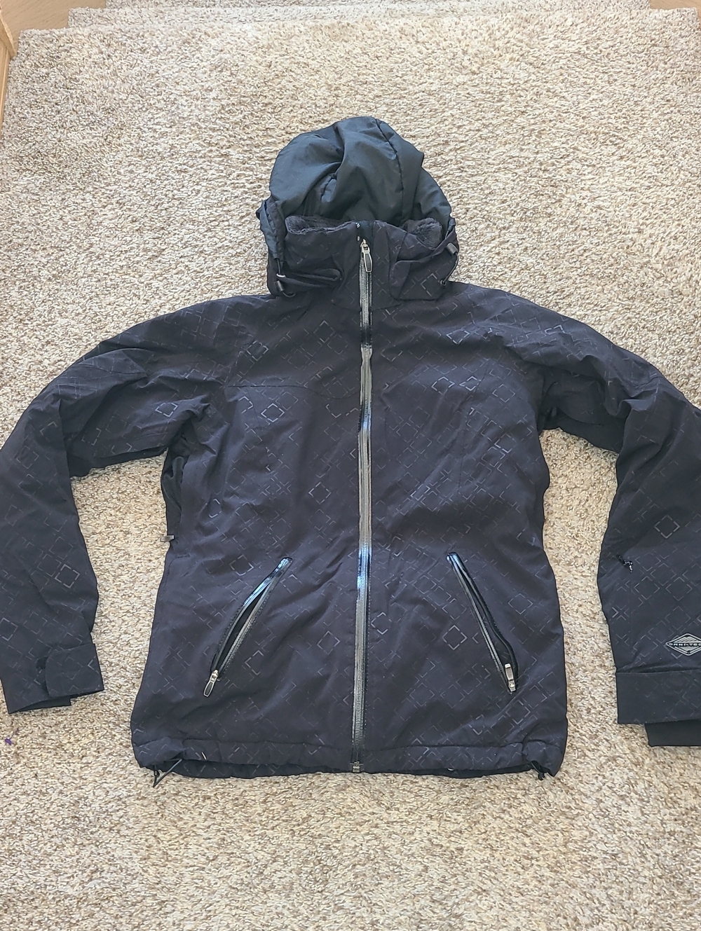Columbia Women's Black and Gray Jacket - Omni-Heat